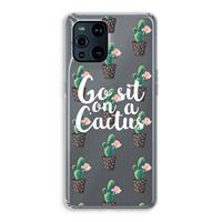 CaseCompany Cactus quote: Oppo Find X3 Pro Transparant Hoesje