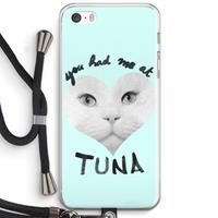 CaseCompany You had me at tuna: iPhone 5 / 5S / SE Transparant Hoesje met koord