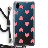 CaseCompany Ondersteboven verliefd: Huawei P20 Transparant Hoesje met koord