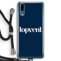 CaseCompany Topvent Navy: Huawei P20 Transparant Hoesje met koord