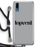 CaseCompany Topvent Grijs Zwart: Huawei P20 Transparant Hoesje met koord