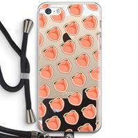 CaseCompany Just peachy: iPhone 5 / 5S / SE Transparant Hoesje met koord