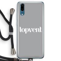 CaseCompany Topvent Grijs Wit: Huawei P20 Transparant Hoesje met koord