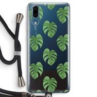 CaseCompany Monstera leaves: Huawei P20 Transparant Hoesje met koord