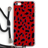 CaseCompany Red Leopard: iPhone 5 / 5S / SE Transparant Hoesje met koord