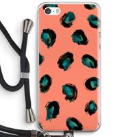 CaseCompany Pink Cheetah: iPhone 5 / 5S / SE Transparant Hoesje met koord