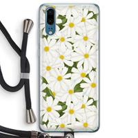 CaseCompany Summer Daisies: Huawei P20 Transparant Hoesje met koord