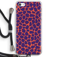 CaseCompany Purple Giraffe: iPhone 5 / 5S / SE Transparant Hoesje met koord