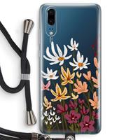 CaseCompany Painted wildflowers: Huawei P20 Transparant Hoesje met koord