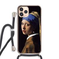 CaseCompany The Pearl Earring: iPhone 11 Pro Transparant Hoesje met koord