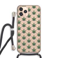 CaseCompany Weed: iPhone 11 Pro Transparant Hoesje met koord