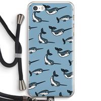 CaseCompany Narwhal: iPhone 5 / 5S / SE Transparant Hoesje met koord