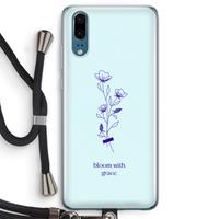 CaseCompany Bloom with grace: Huawei P20 Transparant Hoesje met koord