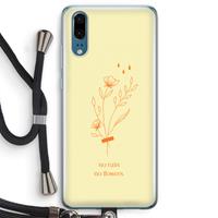 CaseCompany No rain no flowers: Huawei P20 Transparant Hoesje met koord