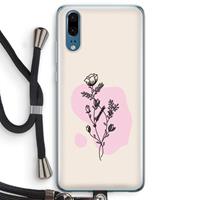 CaseCompany Roses are red: Huawei P20 Transparant Hoesje met koord