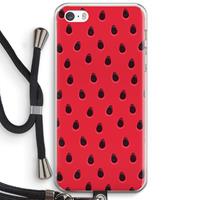 CaseCompany Watermelon: iPhone 5 / 5S / SE Transparant Hoesje met koord