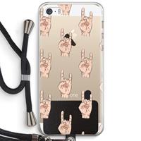 CaseCompany Rock: iPhone 5 / 5S / SE Transparant Hoesje met koord