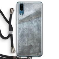 CaseCompany Grey Stone: Huawei P20 Transparant Hoesje met koord