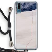 CaseCompany Stone White: Huawei P20 Transparant Hoesje met koord