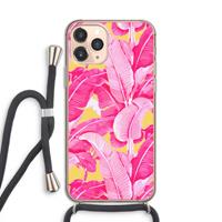 CaseCompany Pink Banana: iPhone 11 Pro Transparant Hoesje met koord