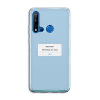 CaseCompany Reminder: Huawei P20 Lite (2019) Transparant Hoesje