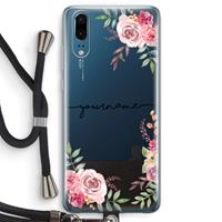 CaseCompany Rozen: Huawei P20 Transparant Hoesje met koord