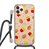 CaseCompany Chicken 'n Fries: iPhone 11 Pro Transparant Hoesje met koord