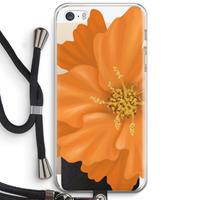 CaseCompany Orange Ellila flower: iPhone 5 / 5S / SE Transparant Hoesje met koord