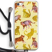 CaseCompany Cute Tigers and Leopards: iPhone 5 / 5S / SE Transparant Hoesje met koord