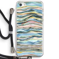 CaseCompany Watercolor Agate: iPhone 5 / 5S / SE Transparant Hoesje met koord