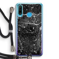 CaseCompany Zwart marmer: Huawei P30 Lite Transparant Hoesje met koord