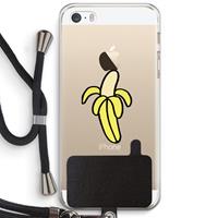 CaseCompany Banana: iPhone 5 / 5S / SE Transparant Hoesje met koord