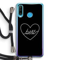 CaseCompany Best heart black: Huawei P30 Lite Transparant Hoesje met koord