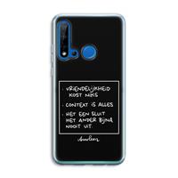 CaseCompany Mijn Motto's: Huawei P20 Lite (2019) Transparant Hoesje