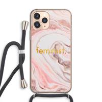 CaseCompany Feminist: iPhone 11 Pro Transparant Hoesje met koord