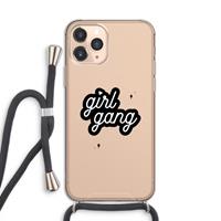 CaseCompany Girl Gang: iPhone 11 Pro Transparant Hoesje met koord