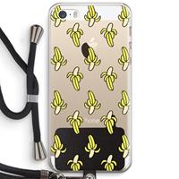 CaseCompany Bananas: iPhone 5 / 5S / SE Transparant Hoesje met koord