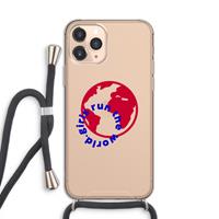 CaseCompany Run The World: iPhone 11 Pro Transparant Hoesje met koord