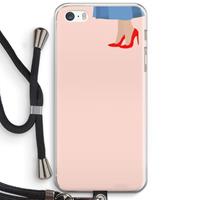 CaseCompany High heels: iPhone 5 / 5S / SE Transparant Hoesje met koord