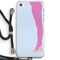 CaseCompany Pink panty: iPhone 5 / 5S / SE Transparant Hoesje met koord