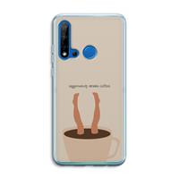 CaseCompany Aggressively drinks coffee: Huawei P20 Lite (2019) Transparant Hoesje