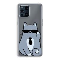 CaseCompany Cool cat: Oppo Find X3 Pro Transparant Hoesje