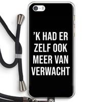 CaseCompany Meer verwacht - Zwart: iPhone 5 / 5S / SE Transparant Hoesje met koord