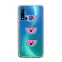 CaseCompany Smiley watermeloen: Huawei P20 Lite (2019) Transparant Hoesje