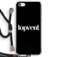 CaseCompany Topvent Zwart: iPhone 5 / 5S / SE Transparant Hoesje met koord