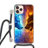 CaseCompany Fire & Ice: iPhone 11 Pro Transparant Hoesje met koord