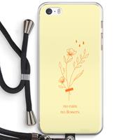 CaseCompany No rain no flowers: iPhone 5 / 5S / SE Transparant Hoesje met koord