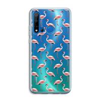 CaseCompany Flamingoprint groen: Huawei P20 Lite (2019) Transparant Hoesje
