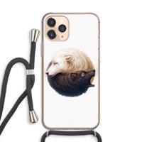 CaseCompany Yin Yang Wolves: iPhone 11 Pro Transparant Hoesje met koord