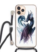 CaseCompany Yin Yang Dragons: iPhone 11 Pro Transparant Hoesje met koord